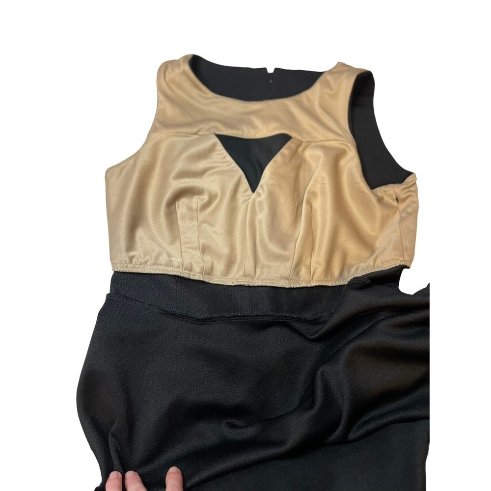 Donna Ricco NY Dress Womens Size 10 Black Sheer peep Cocktail Party Little Black - Picture 7 of 8